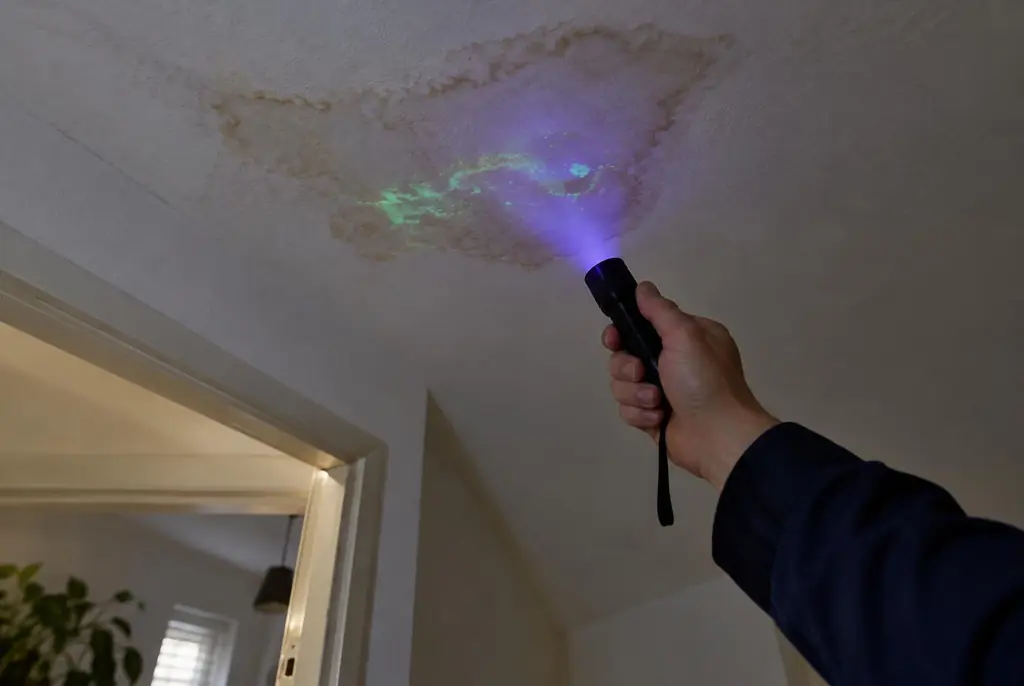 Lekdetectie Zaltbommel – kleurstof controleren op het plafond met uv-licht