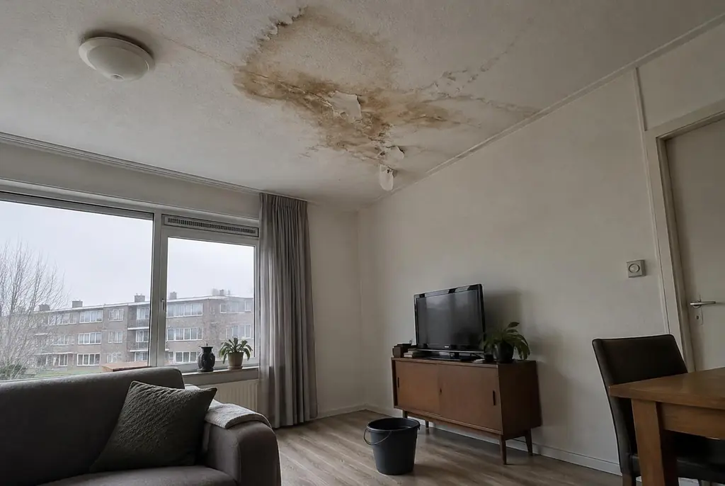 Lekdetectie Zaltbommel – vochtplek op het plafond onder een badkamer